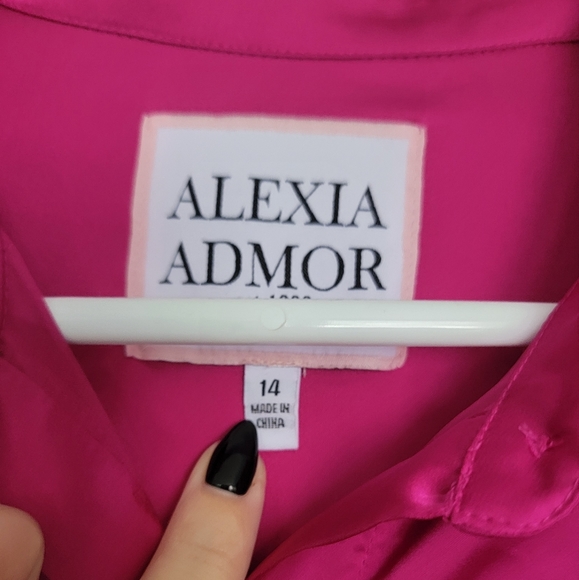 Alexia Admor Megenta Silk Blouse - Picture 6 of 7
